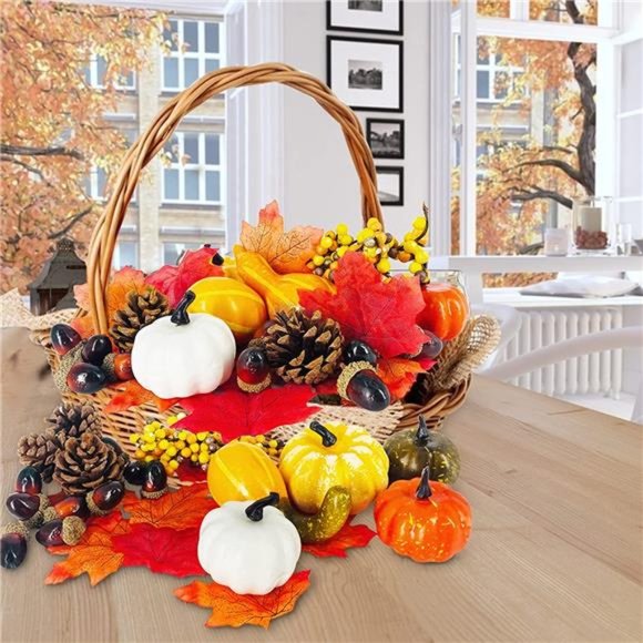 120Pcs Fall Thanksgiving Artificial Pumpkins Home Fall Decorations - Picture 4 of 6